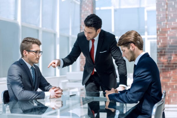 annoyed businessman scolds his employees Management Level 3 Certificate